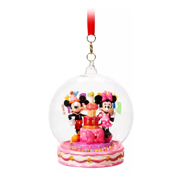 Mickey Y Minnie  Mouse Adorno Feliz Cumpleaños  Disney Store