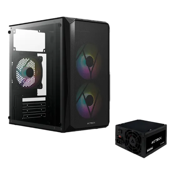 Gabinete Acteck Doom Gi630 Matx Fuente 500w 3 Fan Ac-935739