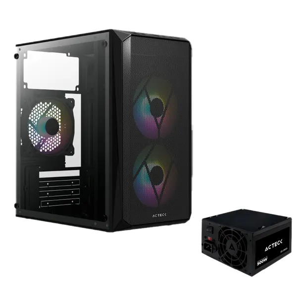 Gabinete Acteck Doom Gi630 Matx Fuente 500w 3 Fan Ac-935739