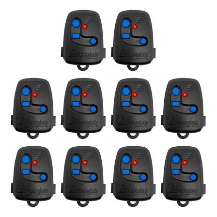 Controle Remoto NICE Peccinin TX 3C 433,92MHz Preto Kit 10 P/ Portão Automático