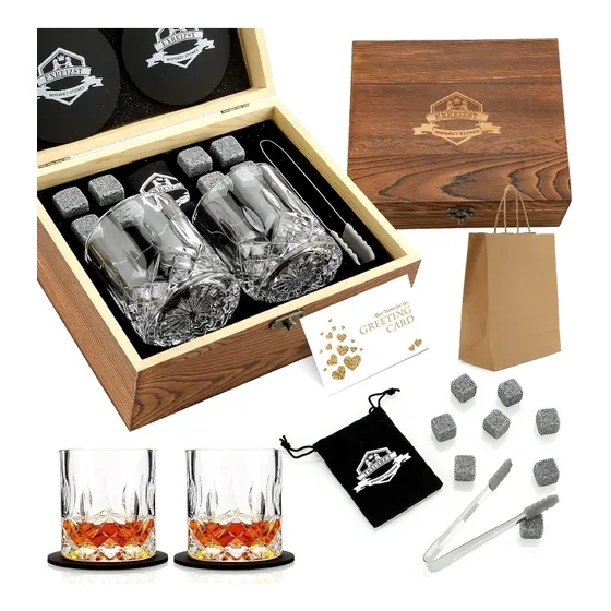 Vasos Para Whisky, Set De Piedras Y Accesorios