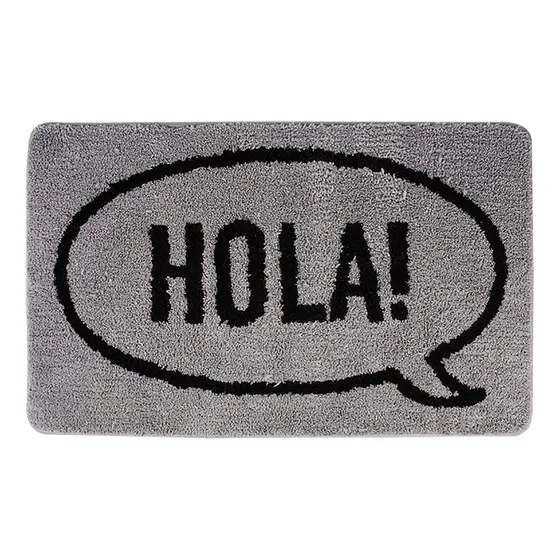 Alfombra Hola 40x60 Cm Tipo Tapete Mor Color Gris oscuro Diseño de la tela Hola
