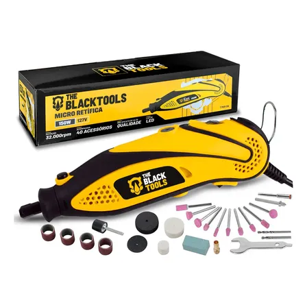 Micro Retifica Profissional 135w C/ 40 Peças The Black Tools 50 Hz/60 Hz 135 W