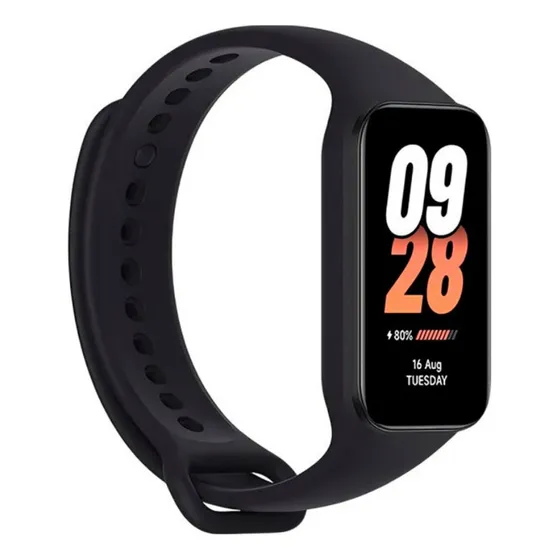 Xiaomi Series 8 Mi Band 8 Active display de 1.47" con correa de tpu color negro y caja color blanco