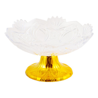 Fruteira De Acrílico Transparente Ou Dourada Mesa Elegante Fruteira De Acrílico Transparente Ou Dourada Mesa Elegante