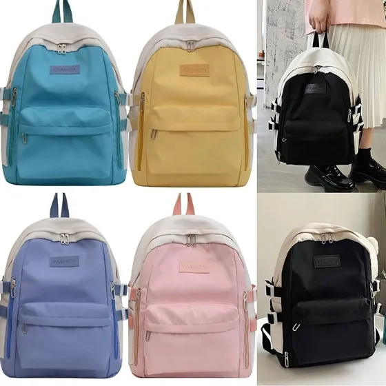 Bolso Morral Escolar Tela Impermeable Mochila Estilo Preppy 
