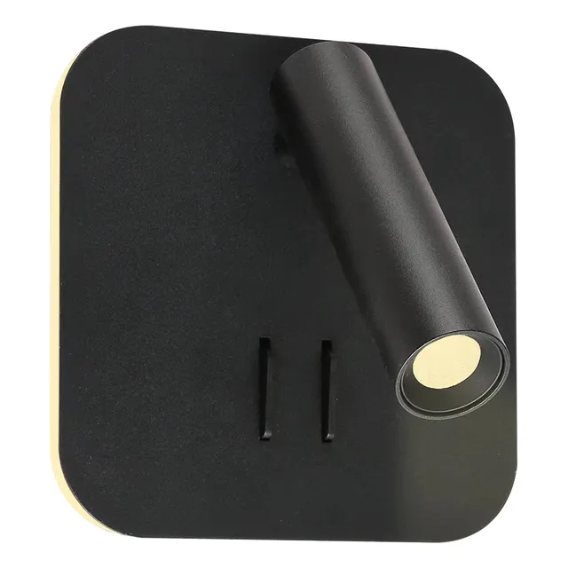 Luz Lectura Led Pared 7w Dirigible Marco Luz Calida 2.8w Neg
