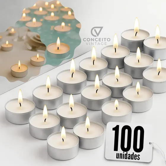 Kit 100 Velas Rechaud Flutuante Decoração Casamento Festa