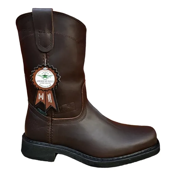 Bota Vaquera Piel 100% Hombre Caballero Ranch Cosido Welt