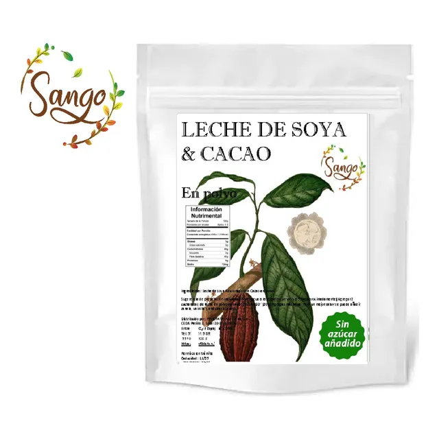 2 Kg De Leche De Soya Con Cacao En Polvo, Vegana, Sin Azucar