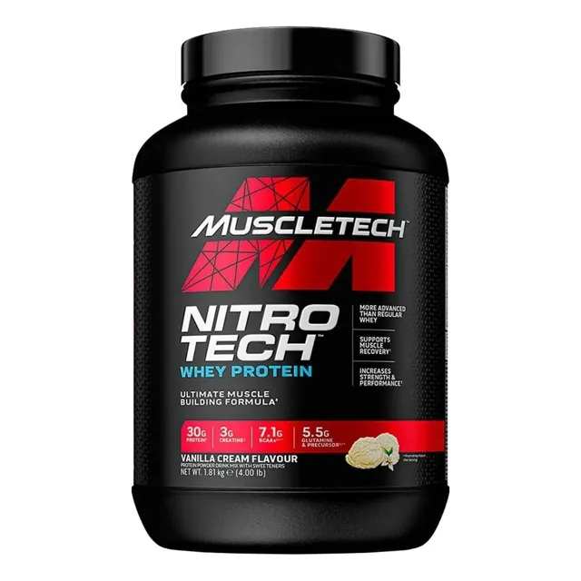Suplemento Muscletech Nitro Tech Whey Protein De 4 Libras