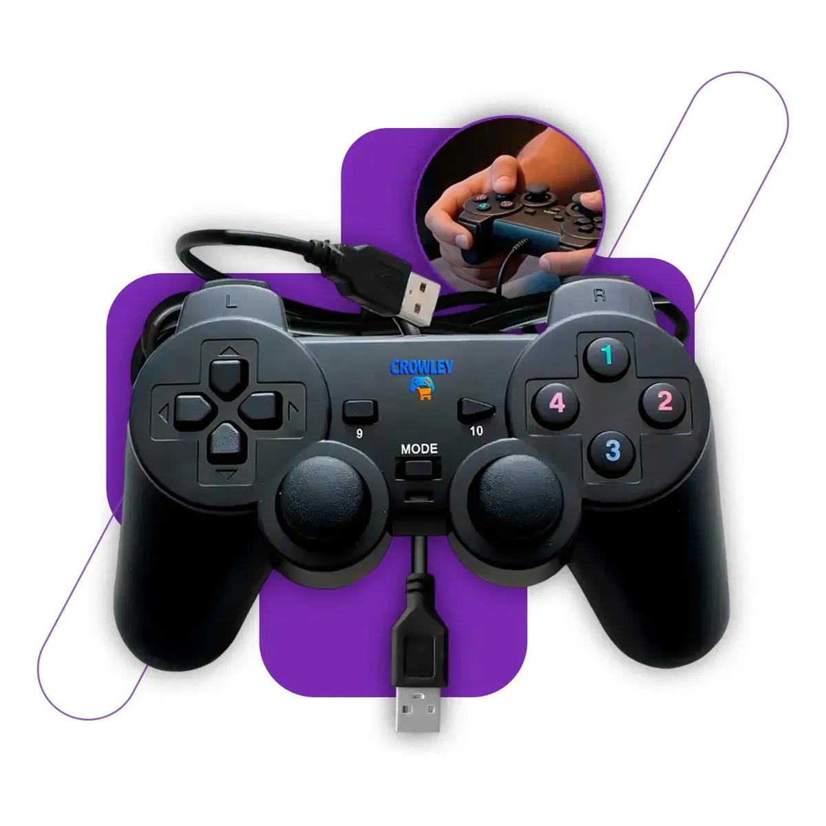 Controle Para Ps2 E Ps1 Video game Dualshock Joystick Manete Com Fio E Analógico - Crowley — foto 8