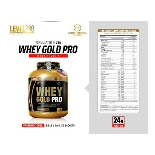 Proteina Whey Gold 3kg Level Pro