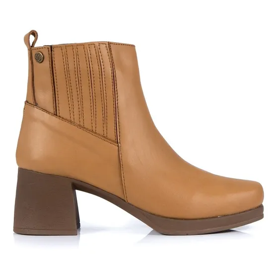 Bota Mujer Citadina Cuero Plataforma Elástico Taco Bahia