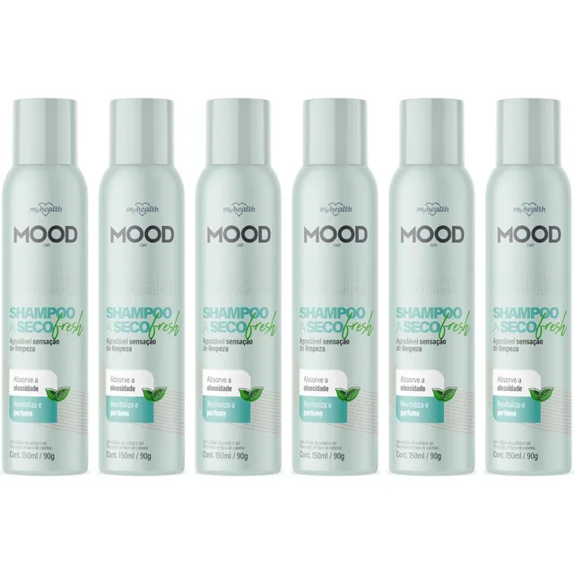 6 Shampoo A Seco Mood Care Revitalizador Cabelos Limpo 150ml