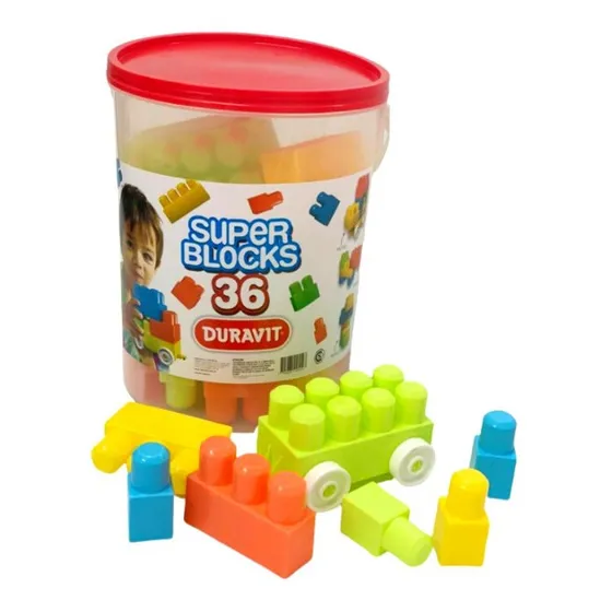 Bloques Duravit X 36 Bloques Grandes Balde Primera Infancia Super Blocks
