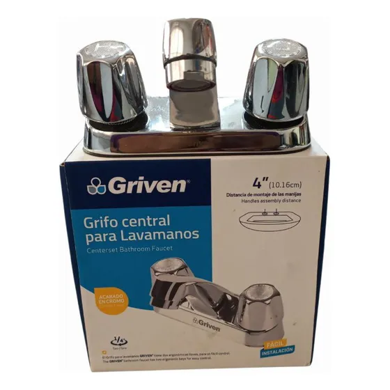 Llave Lavamanos Grifo Central Acabado En Cromo Griven
