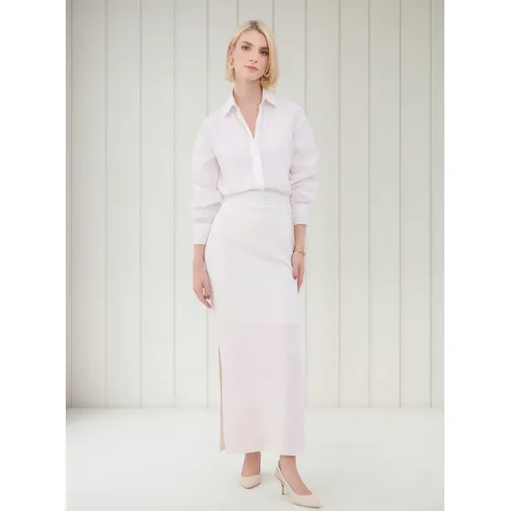 Falda Para Mujer Medio Marca Patprimo Color Blanco #30140398