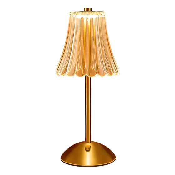 Abajur Mesa Saia De Seda Com Barra Led Sensor Sem Fio 3 Cor
