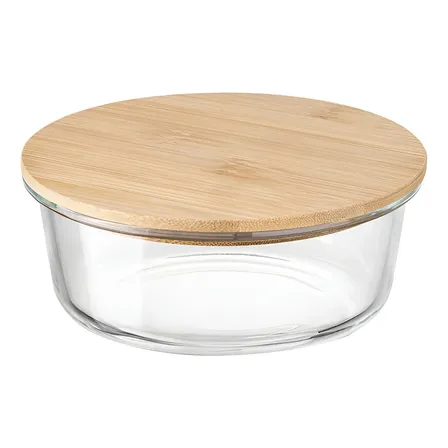 Taper Vidrio Roro Contenedor Comida Hermetico Tapa Bambu Grande 1300ml Roro- 1000203