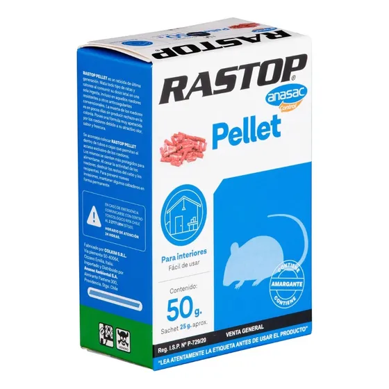 Cebo En Pellet Rastop Para Ratones 50gr Anasac 