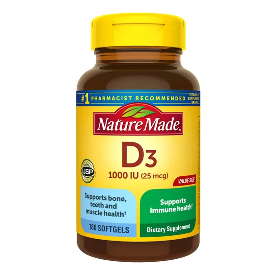 Suplemento Nature Made De Vitamina D3, 1000 Ui, 180 Cápsulas