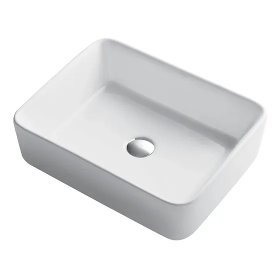 Lavamanos Rectangular Sobre Tope Ceramica 