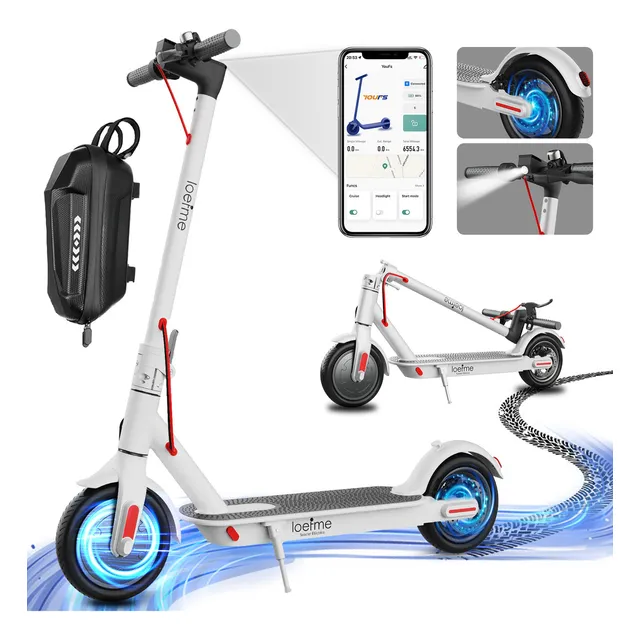 LOEFME Scooter eléctrico Patín 35 km/h 600 W with Bt App for Adults Color Blanco
