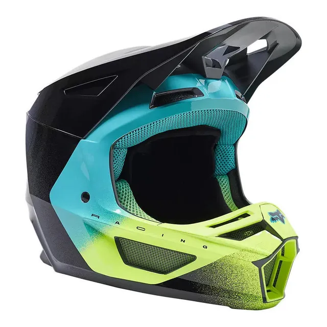 Casco Moto V2 Rkane Gris/amarillo Fox