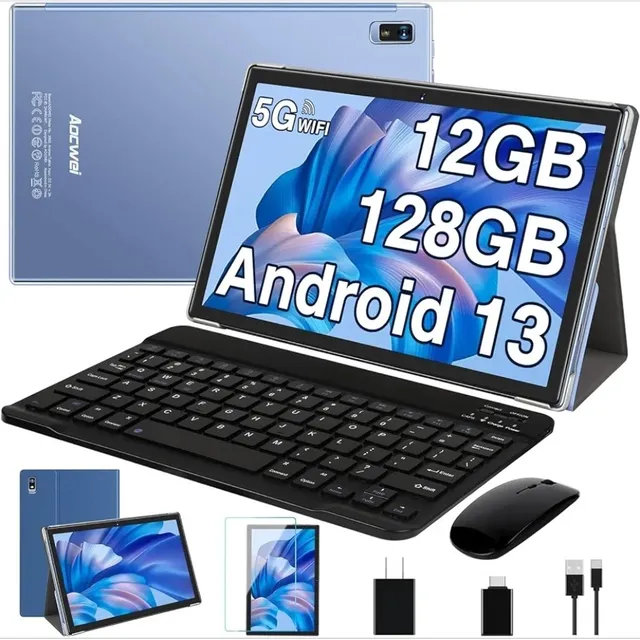 Tablet Con Teclado Y Mouse 10.1 Pulgadas 12gb Ram, 128gb Hd