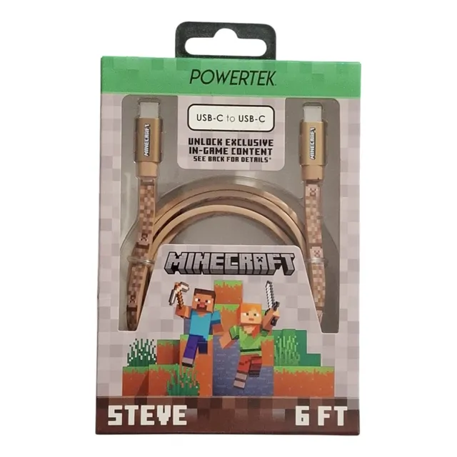 Cable Usb-c A Usb-c Minecraft Steve + Contenido Exclusivo