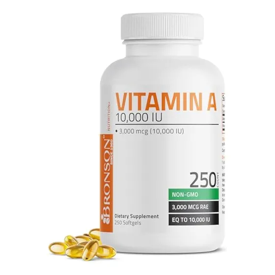Vitamina A Bronson De Alta Calidad, 10.000 Ui, Sin Ogm