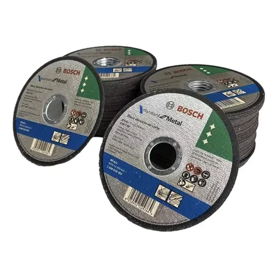 Discos Abrasivos Bosch Corte P/ Metales 4 1/2' Acero-acero Inoxidable 4-1/2' Ultradelgado Color Negro - 50 Piezas