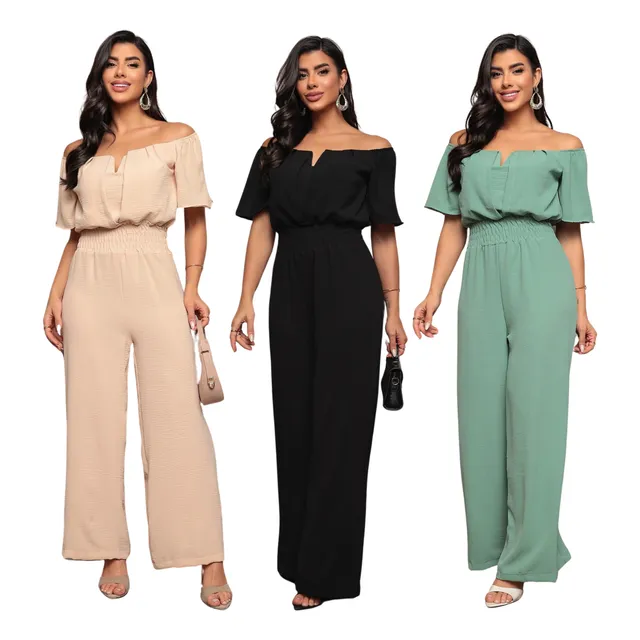 Macacão Feminino Longo Pantalona Ciganinha Acinturado