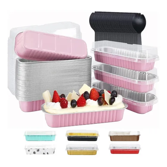 35 Moldes Para Tarta De Hornear Desechables Con Tapa+cuchara