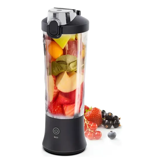 Vaso Licuadora Portatil Recargable Usb 600ml 1800rpm Negro