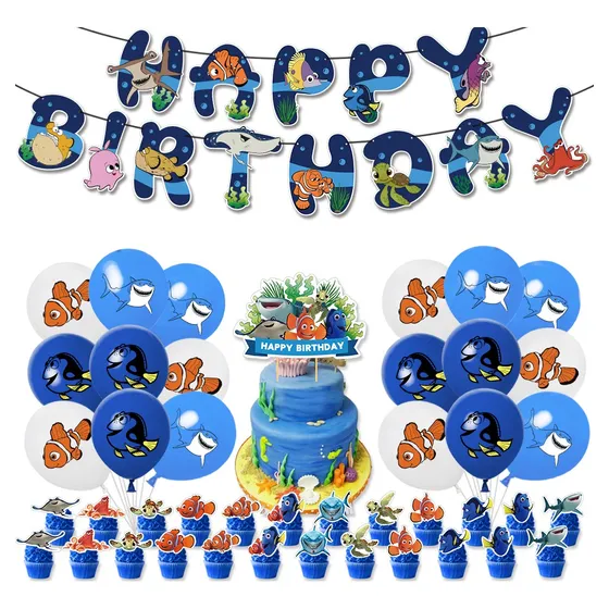 Kit Decoracións Globos Cumpleaños Fiesta,buscando Nemo