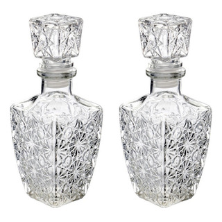 Set 2 Licoreras Decantador Diamante Vino Vidrio Cristal 1l Set 2 Licoreras Decantador Diamante Vino Vidrio Cristal 1l