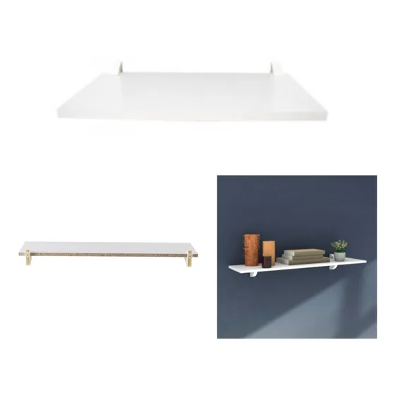Repisa Flotante 1.5 X 20 X 60 Cm Color Blanco, Soporta 20 Kg