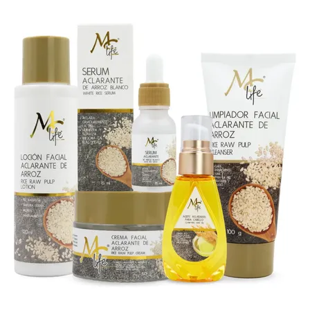 Kit Skincare De Arroz 5pzs Manchas, Aclara, Hidrata. Mc Life Kit Skincare De Arroz 5pzs Manchas, Aclara, Hidrata. Mc Life