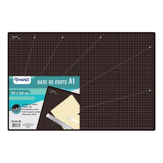 Base De Corte 90x60cm 3mm A1 Negro Hand