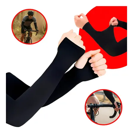 Manguito Braço Proteção Solar Uv50+ Moto Manga Ciclismo Bike Unico Preto