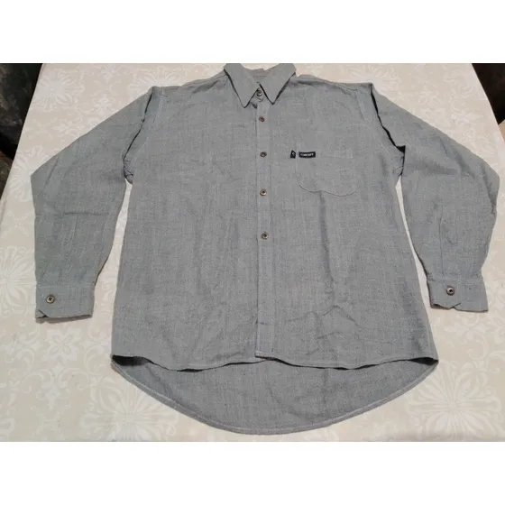 Camisa De Manga Larga Concept Color Gris Tela Gruesa