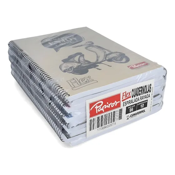 Pack Cuadernola Cuaderno Papiros 96 Hojas X 10 Unidades 