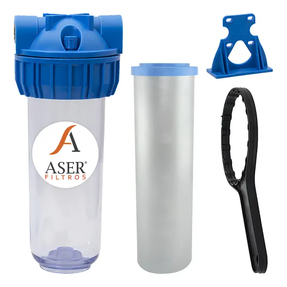 Filtro Antisarro Aser Af30af50 Sal Polifosfato Vaso 10'' Agua Dura Color Azul