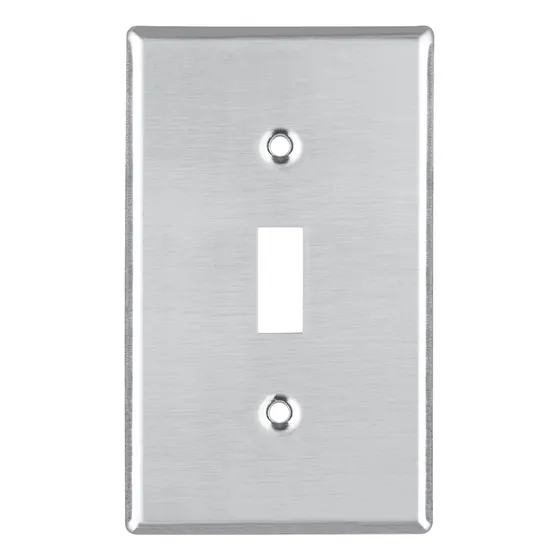 Placa De Acero Inox. P/interruptor Vertical Standard 10 Pzs