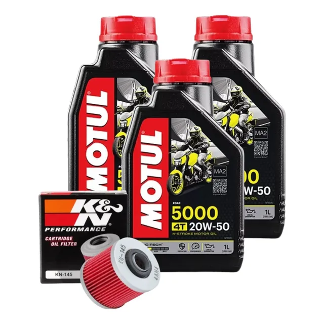 Kit Troca Óleo Motul 5000 E Filtro Óleo K&n - Yamaha  Xt660r