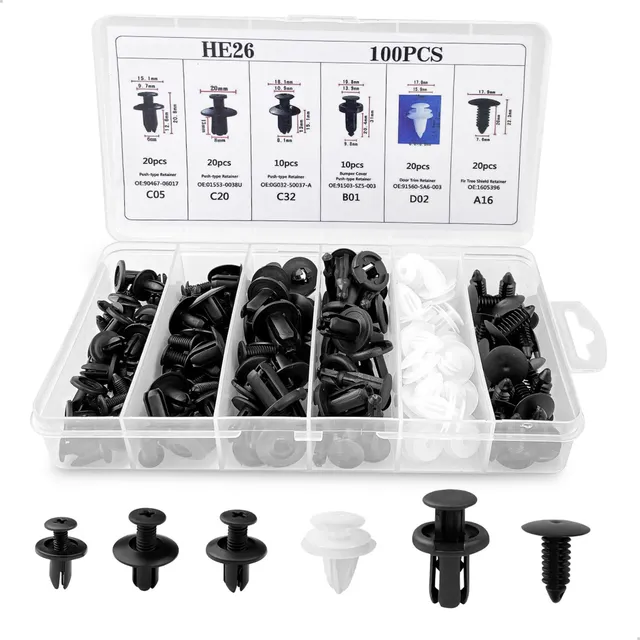 Kit 100 Presilha Grampo Parabarro Parachoque Universal Carro