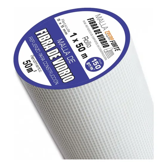 Malla De Fibra De Vidrio En Rollo, Sin Adhesivo, 1 X 50 Mts.