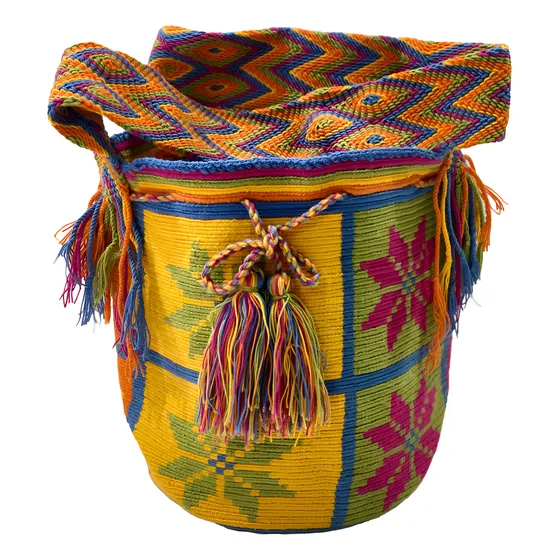 Mochila Wayuu Original Multicolor Bolso Artesania Colombiana